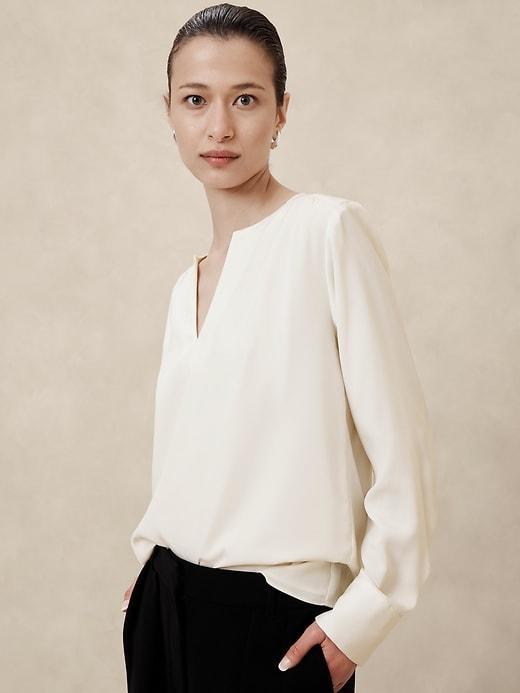 Shirred-Neck Blouse Product Image