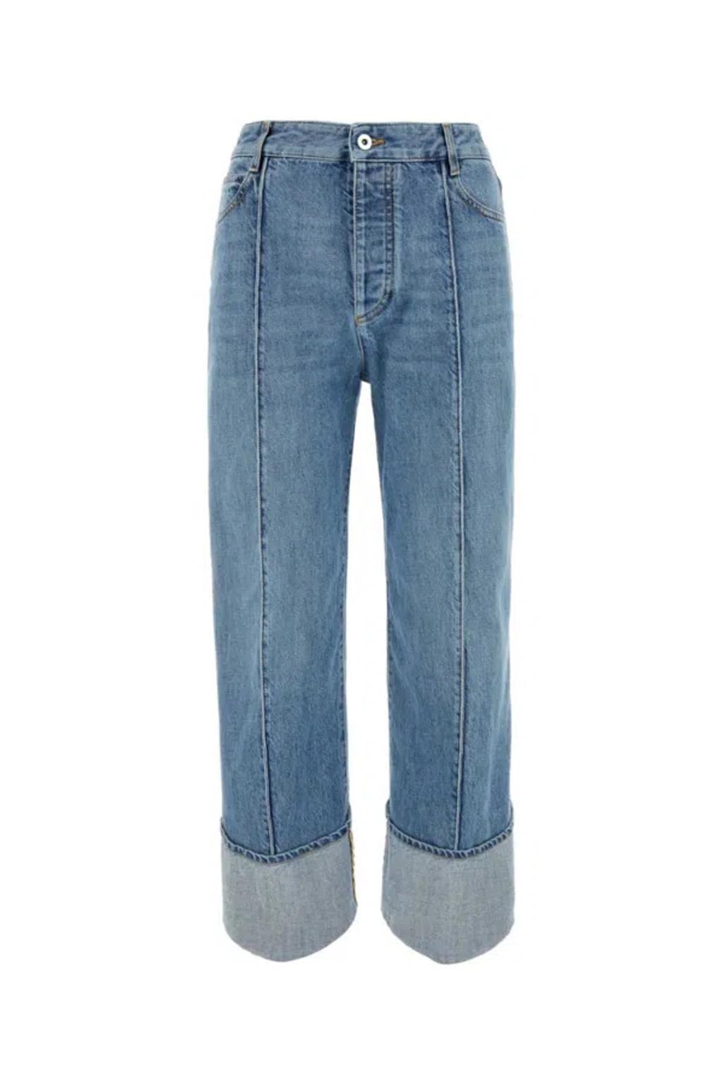 Denim Rolled Cuffs Jeans In Blue product image