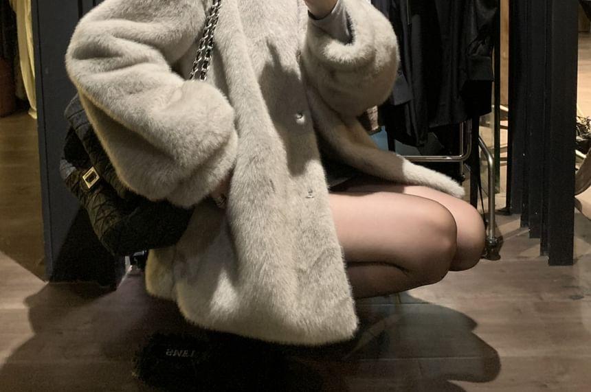 Faux-Fur High-Neck Coat Product Image