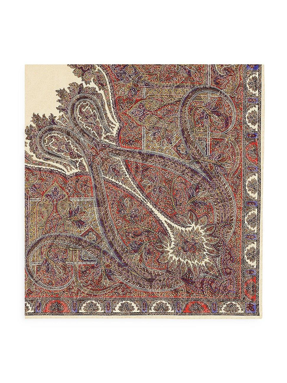 Womens Square Scarf In Vintage Paisley Jacquard Product Image