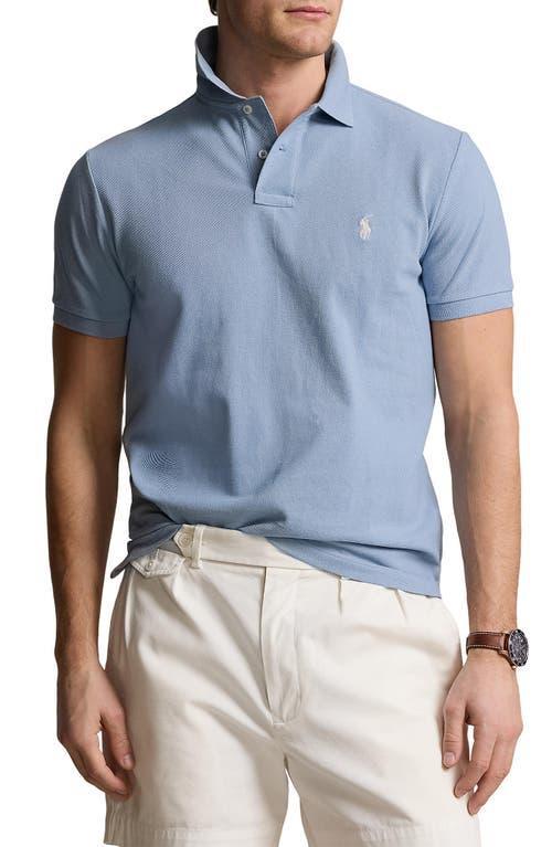 Classic Fit Mesh Polo Shirt In Pastel Blue Product Image