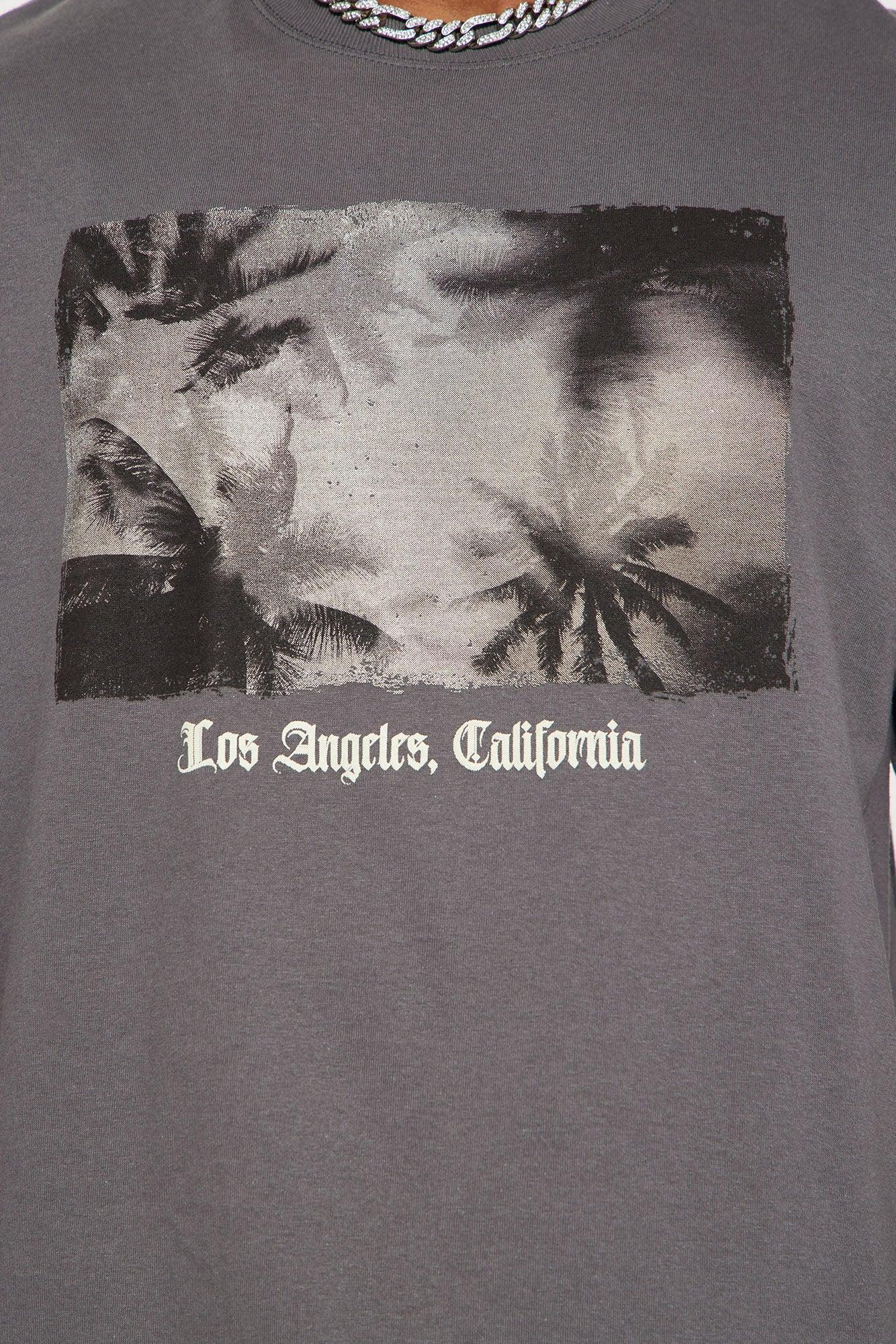 Los Angeles Palm Trees Oversized Short Sleeve Tee - Charcoal Product Image