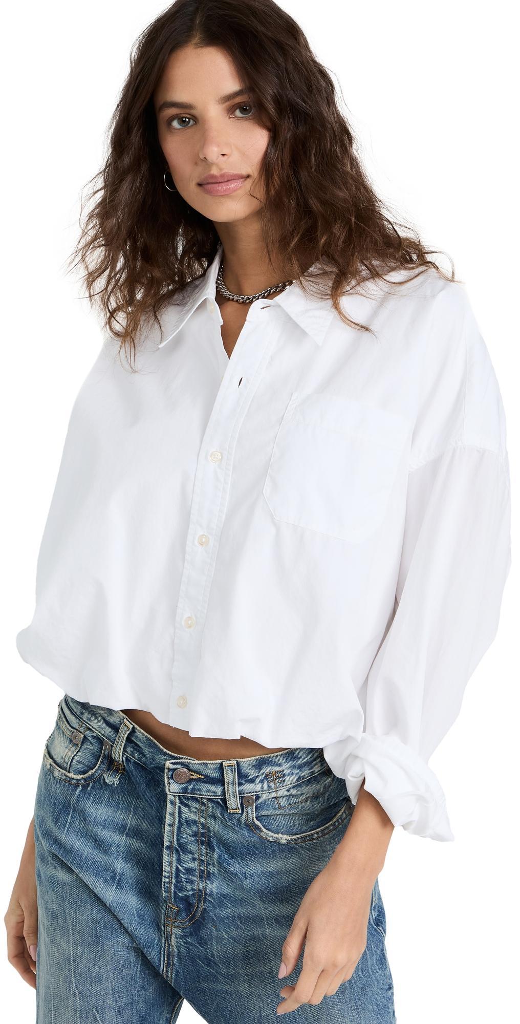 Womens Gathered Hem Tailored Shirt Product Image