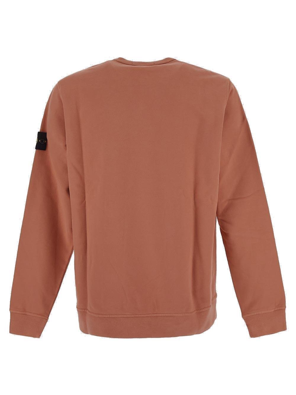 STONE ISLAND Compass-badge Cotton Sweatshirt In Brown Product Image