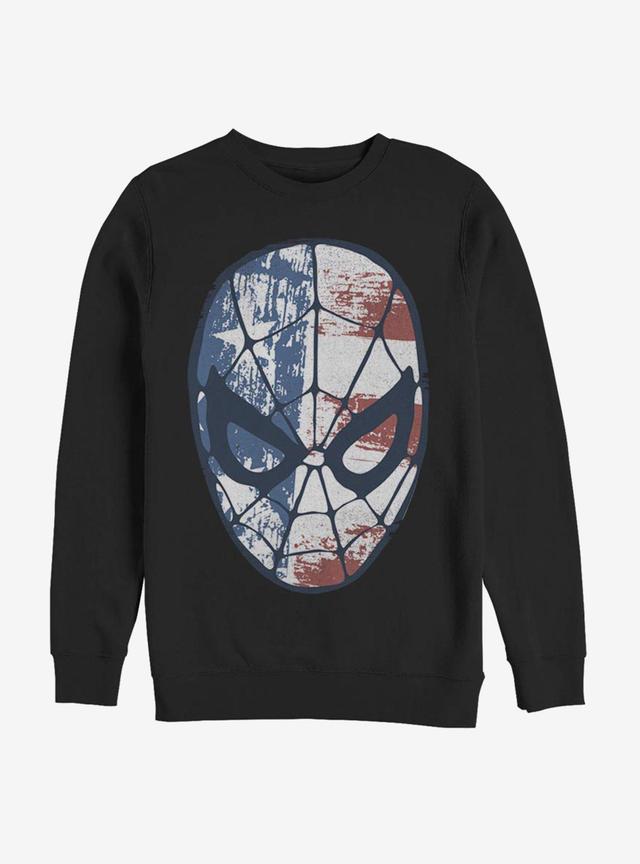 Marvel Spider-Man American Flag Face Sweatshirt Product Image