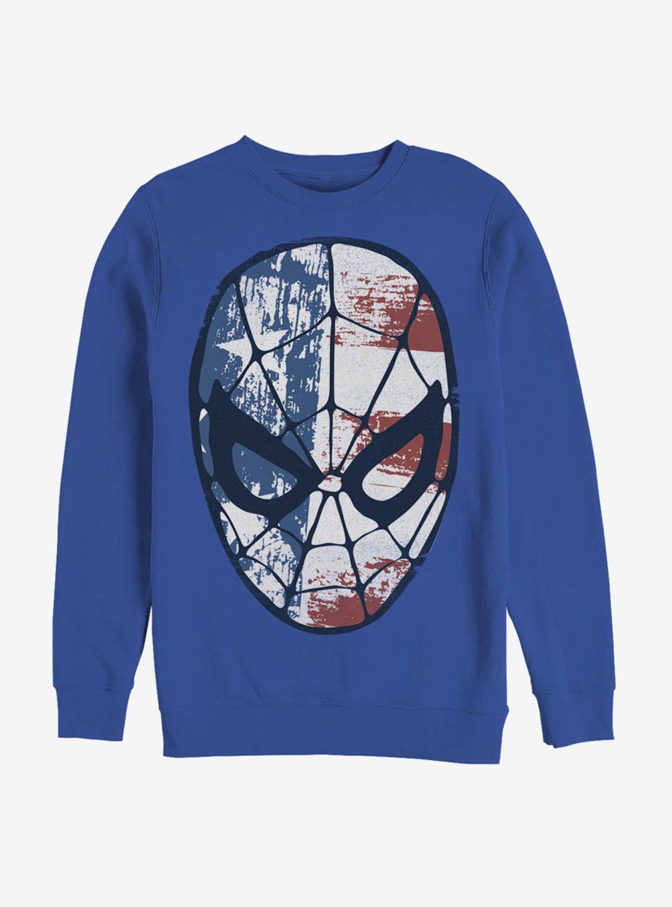 Marvel Spider-Man American Flag Face Sweatshirt Product Image