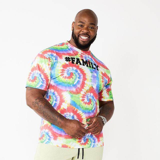 Mens Big & Tall Celebrate Together Tie Dye Family Pride Graphic Tee Product Image