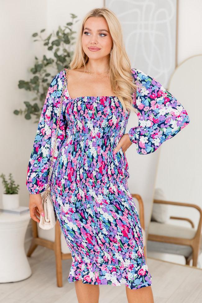 The Natalie Dress Floral Smocked Midi Dress FINAL SALE Product Image