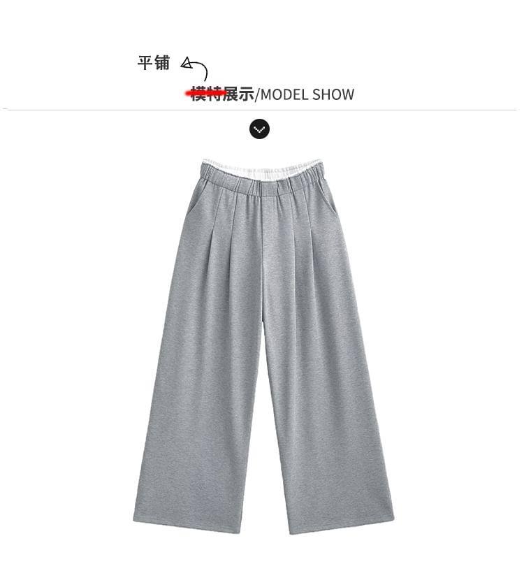 Pleated Wide-Leg Sweatpants in 5 Colors Product Image