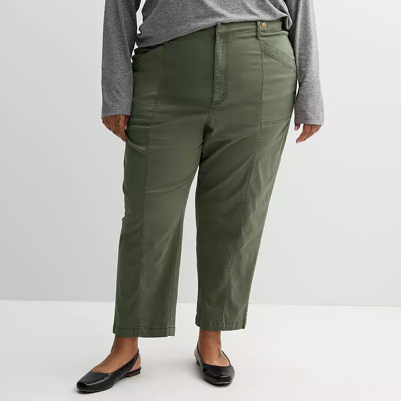 Plus Size Sonoma Goods For Life Twill Utility Pants, Womens Manolo Green product image