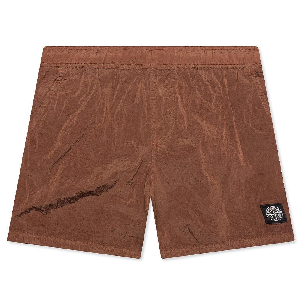 Nylon Metal Regular Fit Shorts - Rust Male Product Image