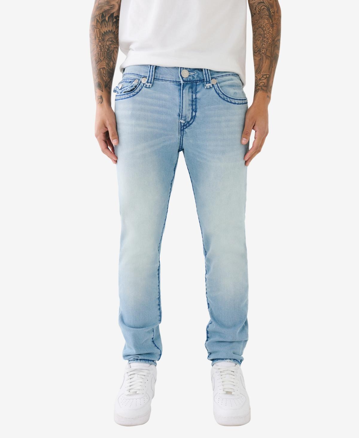 True Religion Rocco Super T Flap Skinny Jeans in Havana Light Blue Product Image