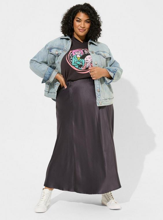 Maxi Stretch Satin Bias Maxi Skirt Product Image