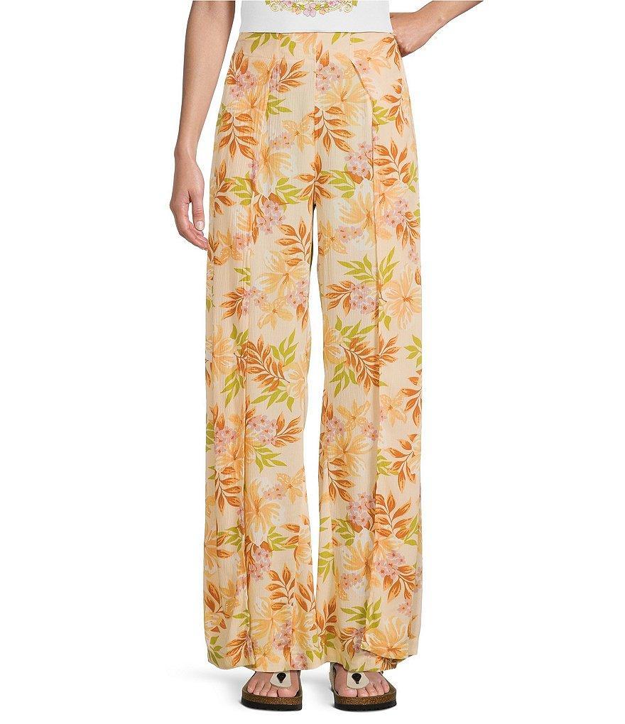 Billabong Split Spirit High Rise Tropical Floral Print Wide Leg Pants Product Image