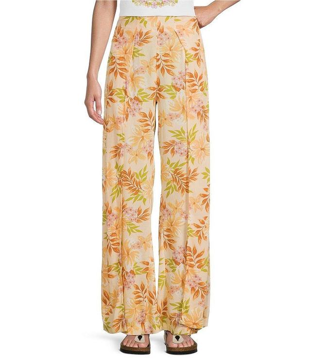 Billabong Split Spirit High Rise Tropical Floral Print Wide Leg Pants Product Image