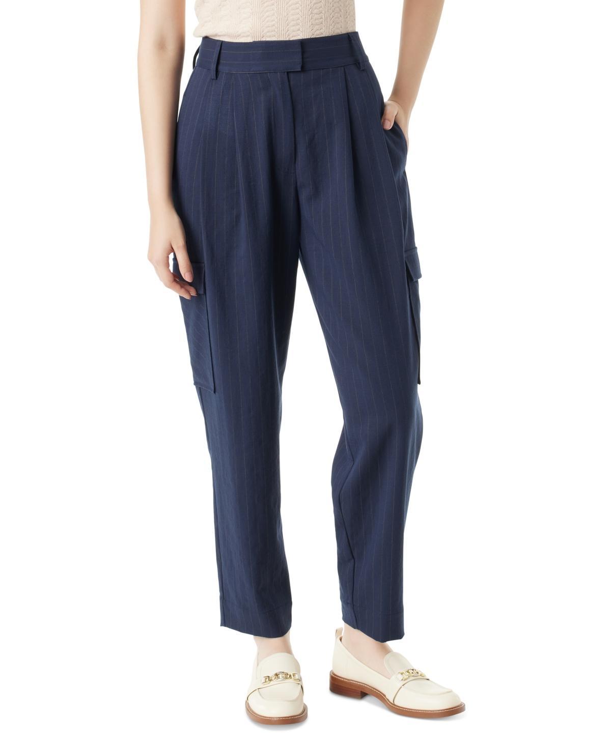 Sam Edelman Womens Laila Pinstriped Pleated Tapered Pants Product Image