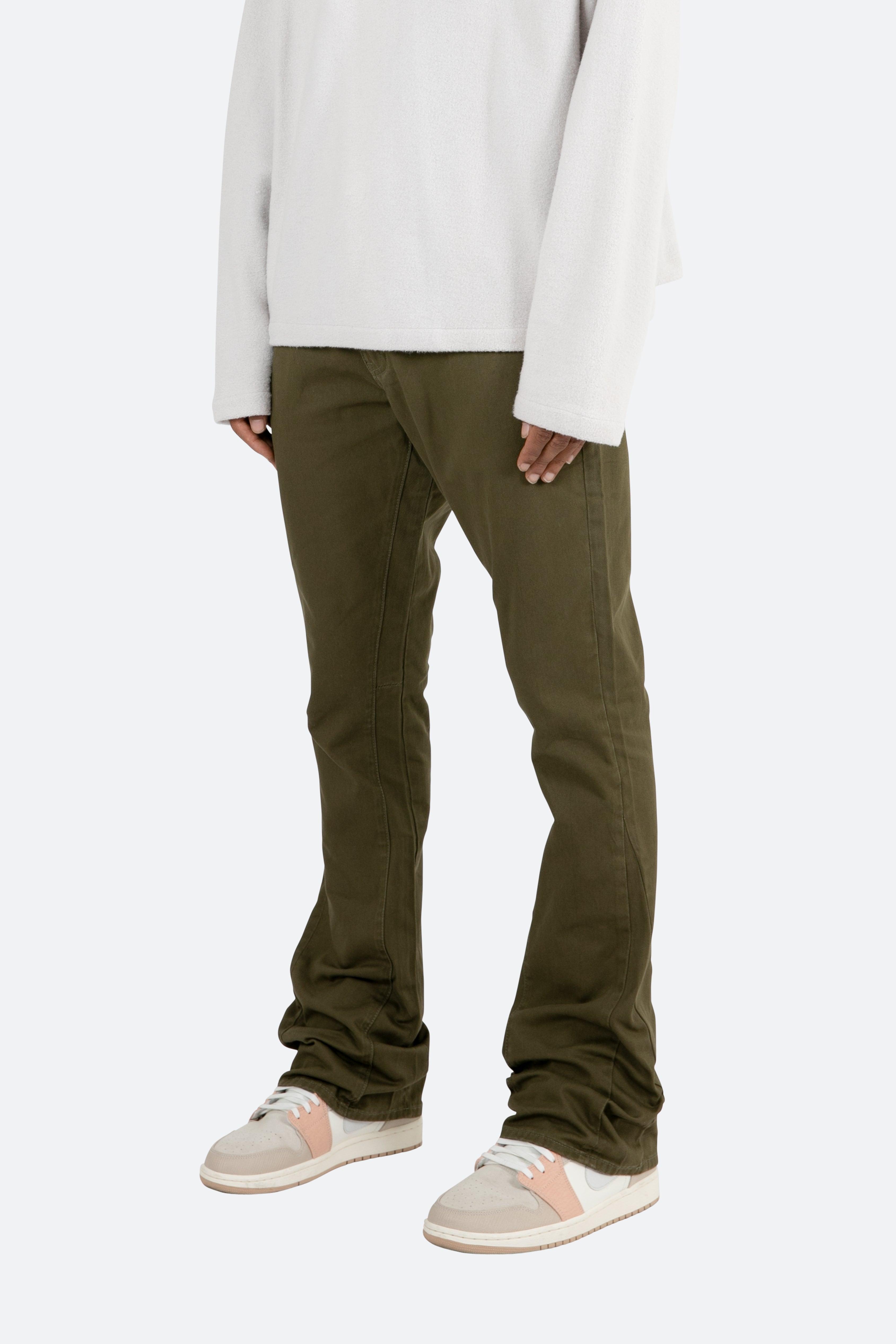 B472 Twill Flare Pants - Olive Product Image