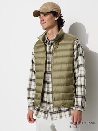 Mens Ultra Light Down Vest with Anti-Static Brown 2XS UNIQLO US Product Image