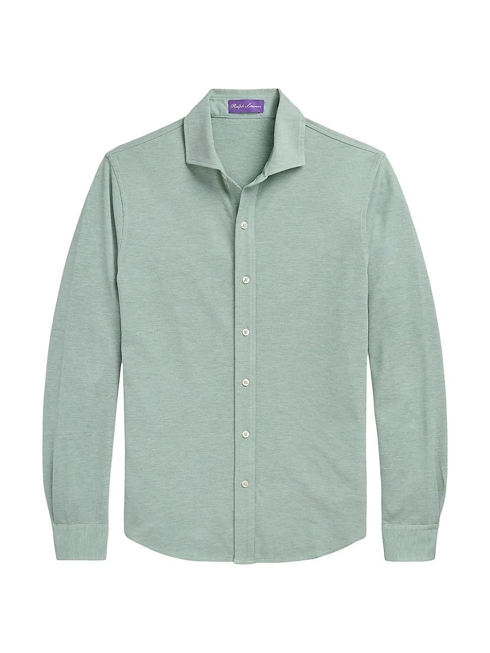 Mens Washed Cotton Piqu Shirt Product Image