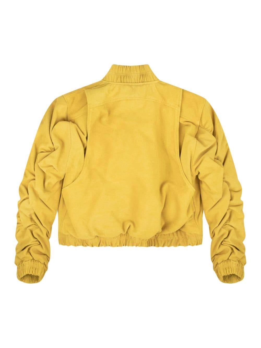 RHUDE Mustard Yellow Suede Bomber Jacket Product Image