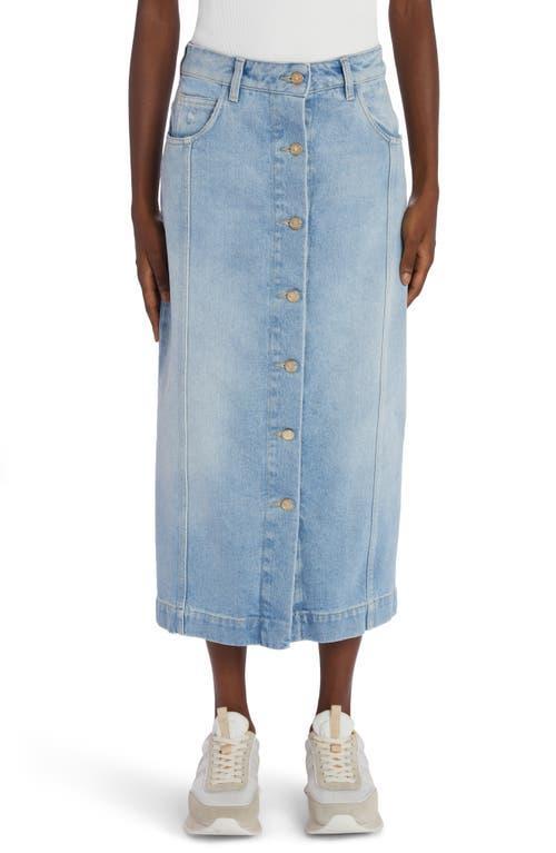 Moncler Cotton Denim Midi Skirt Product Image