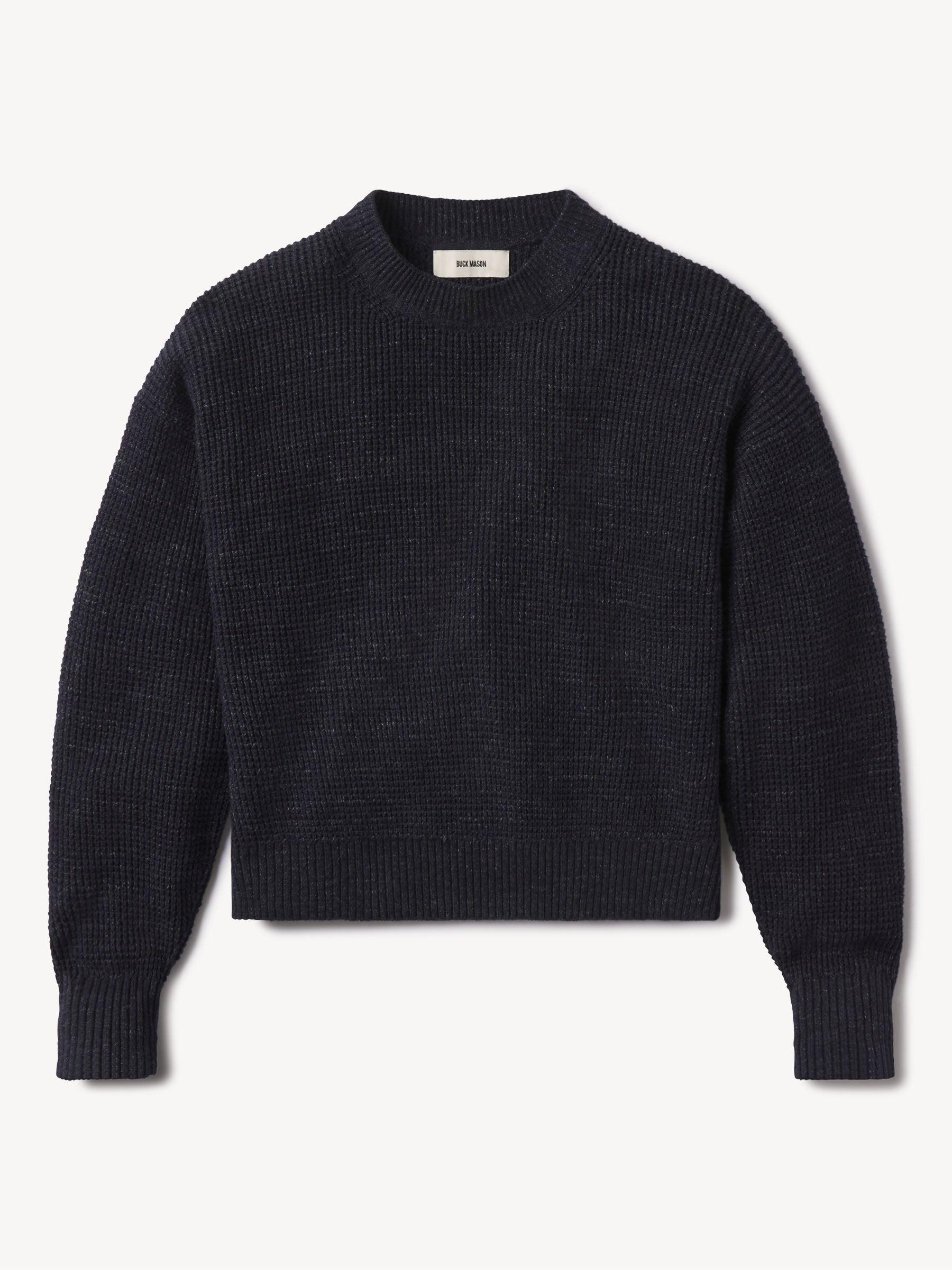 Marled Dark Navy Seafarer Cotton Crewneck Sweater product image