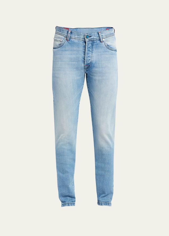 Mens Slim-Fit Light Wash 5-Pocket Jeans Product Image