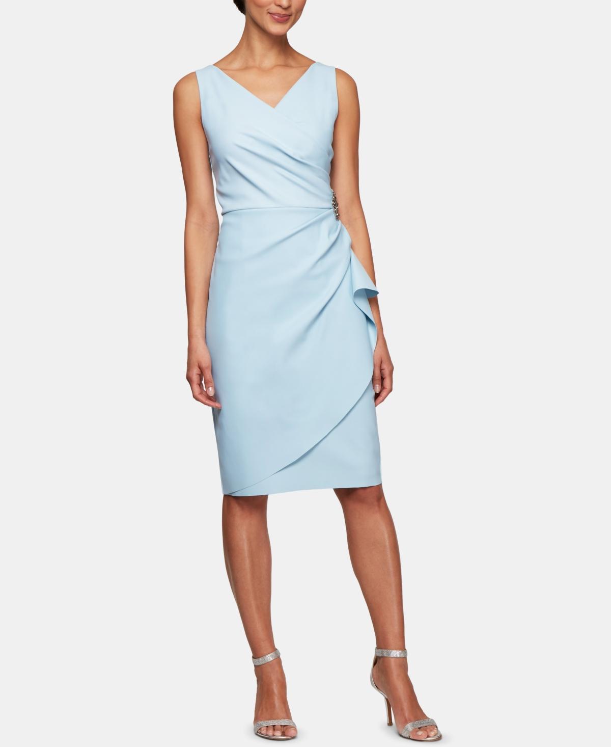 Alex Evenings Side Pleat Sheath Cocktail Dress Product Image