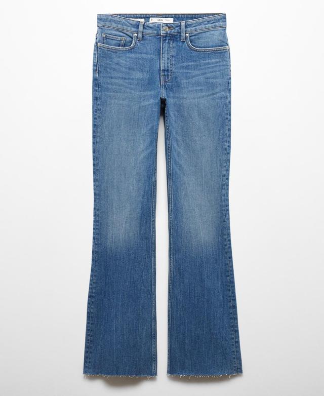 MANGO Raw Hem Flare Jeans Product Image