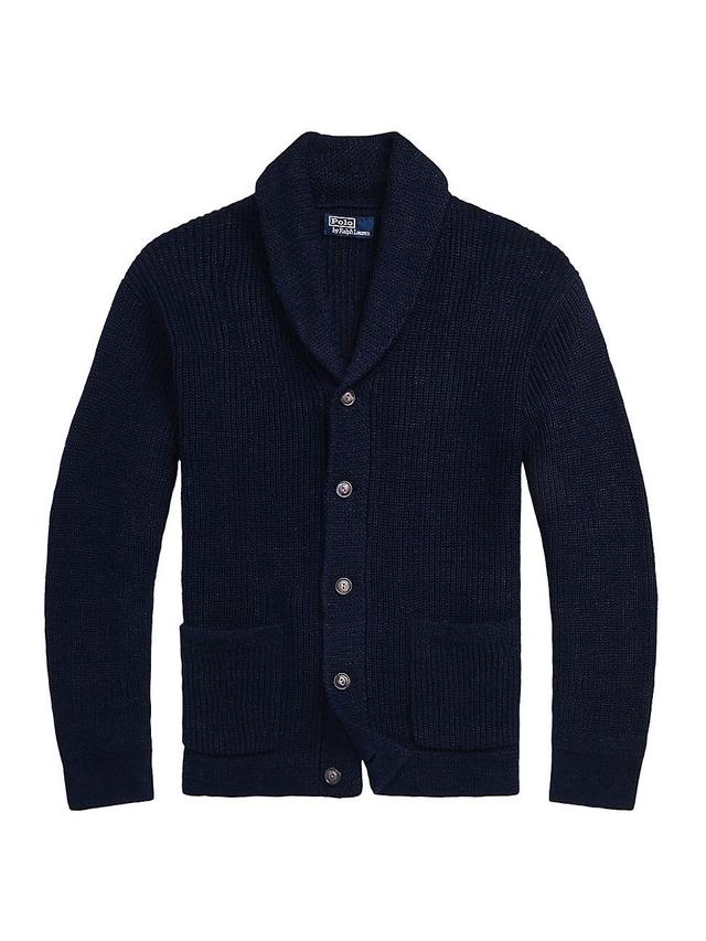 Mens Linen & Cotton-Blend Button-Front Cardigan Product Image