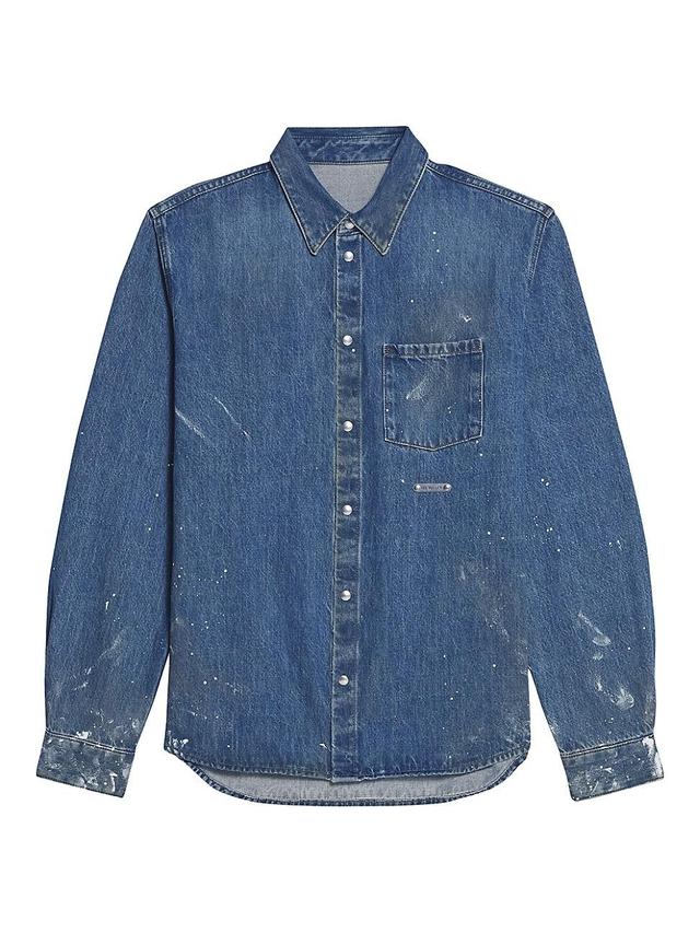 Womens Painted Denim Shirt Jacket Product Image