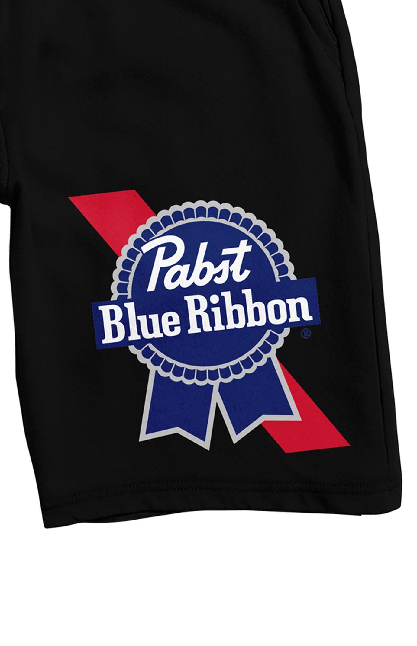 Mens Pabst Blue Ribbon Logo Pajama Shorts Product Image