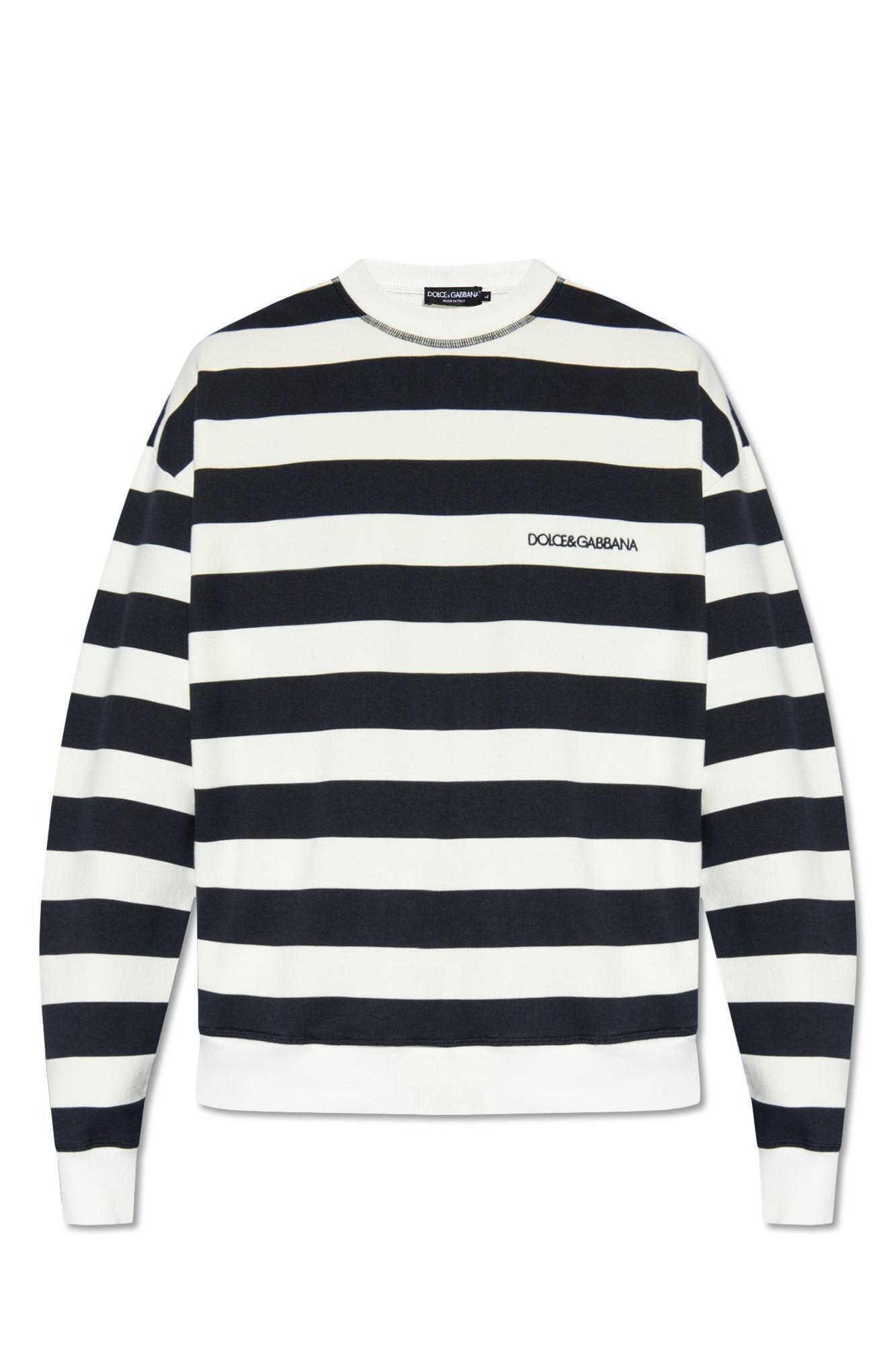 Striped Sweatshirt In Variante Abbinata (white) Product Image