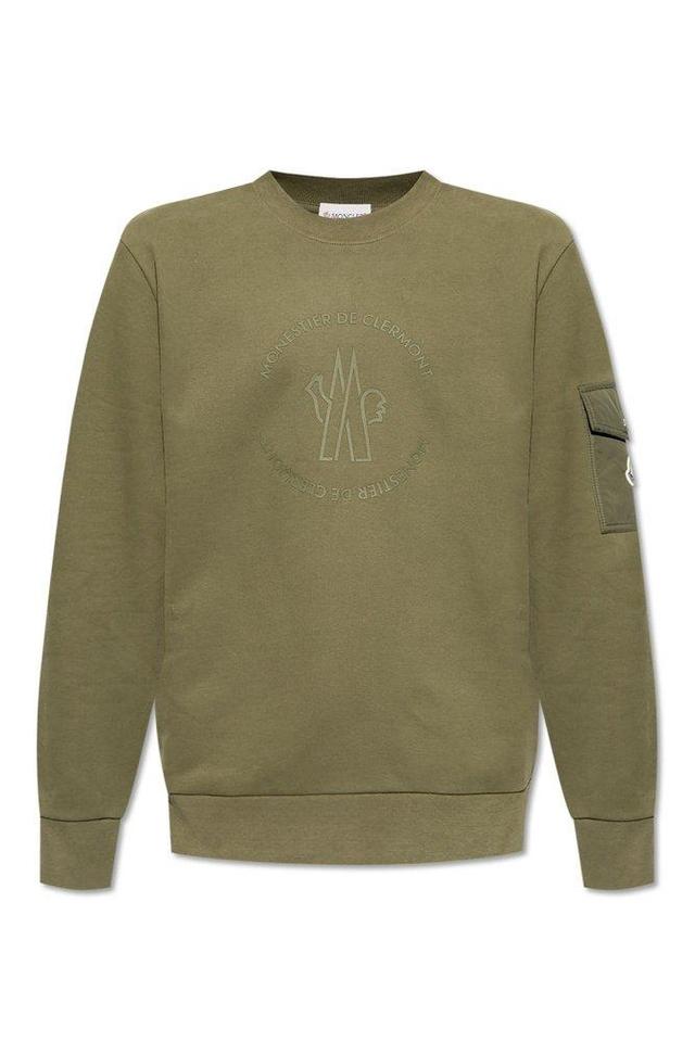 Logo Patch Crewneck Sweatshirt In Green Product Image