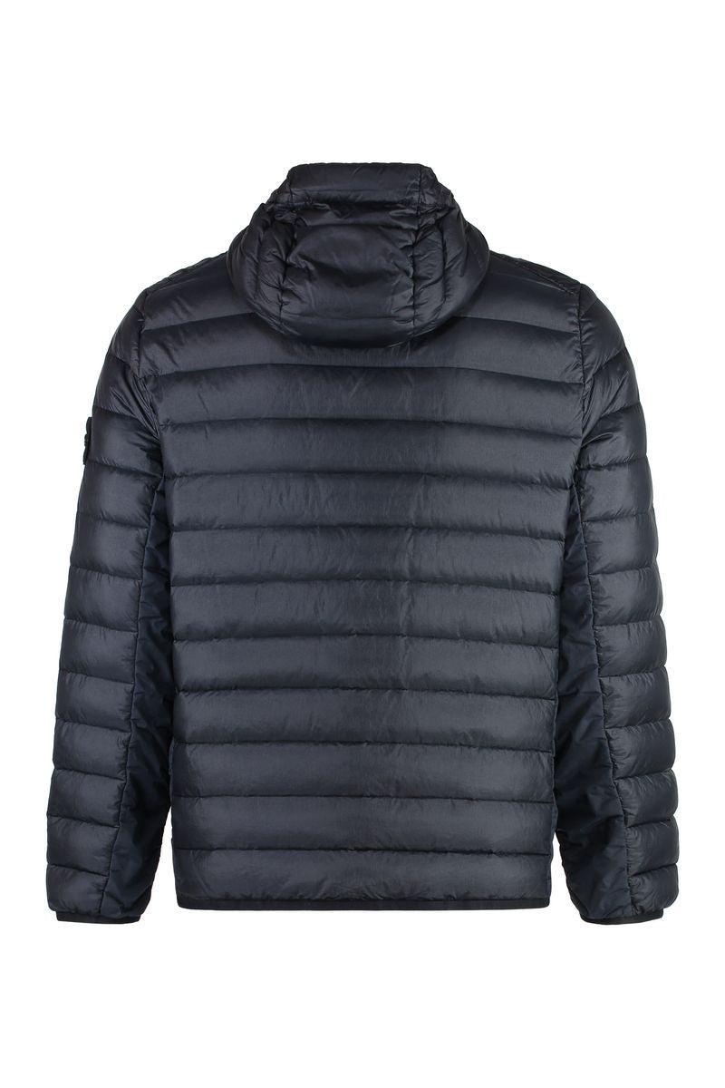 STONE ISLAND Quilted Down Jacket With Hood Navy Men In Blue Product Image