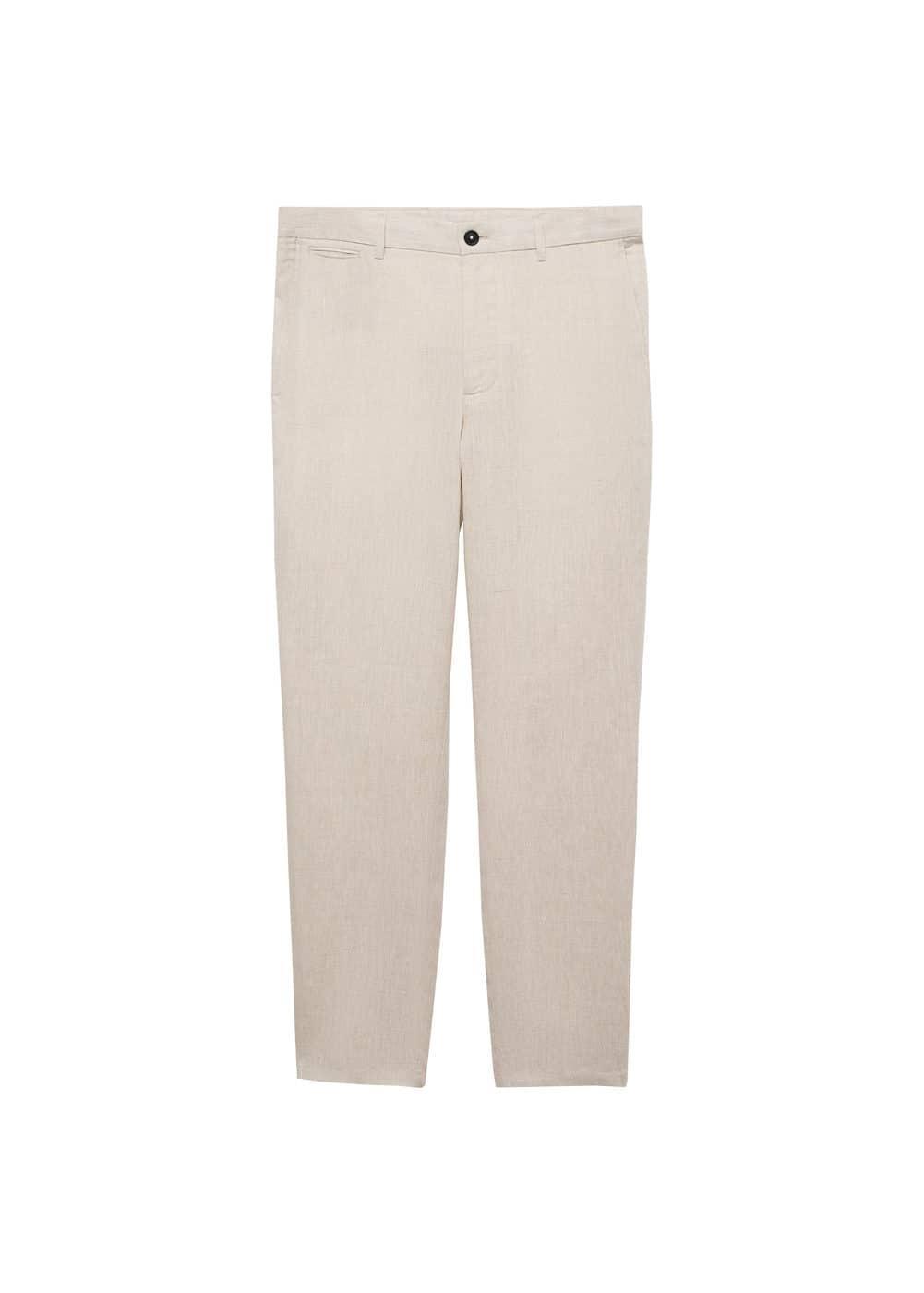 MANGO MAN - Slim-fit 100% linen pants ecruMen Product Image