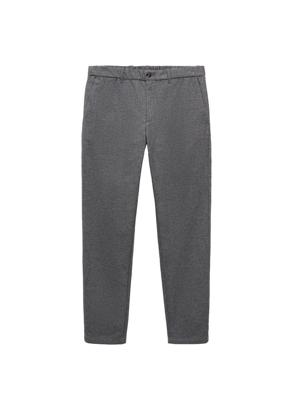 MANGO MAN - Slim fit structured cotton pants light heather greyMen Product Image