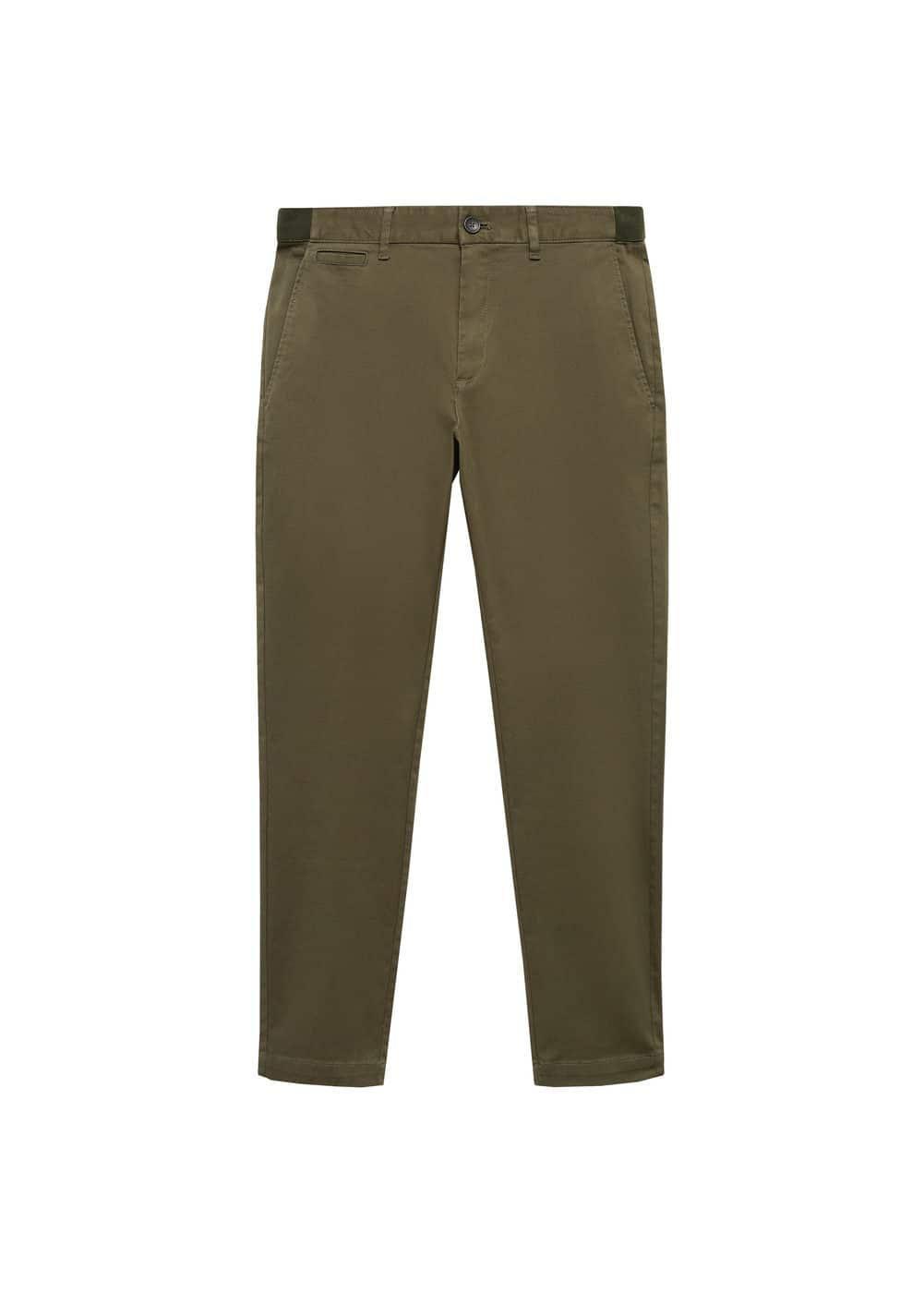 MANGO MAN - Cotton tapered crop pants medium greenMen Product Image