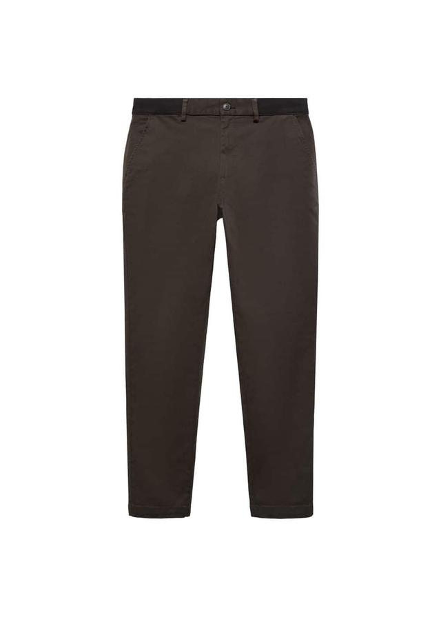 MANGO MAN - Cotton tapered crop pants medium brownMen Product Image