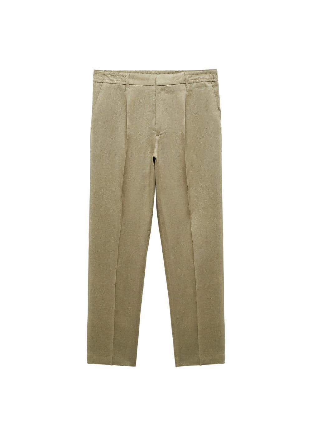 MANGO MAN - 100% linen regular-fit pants khakiMen Product Image