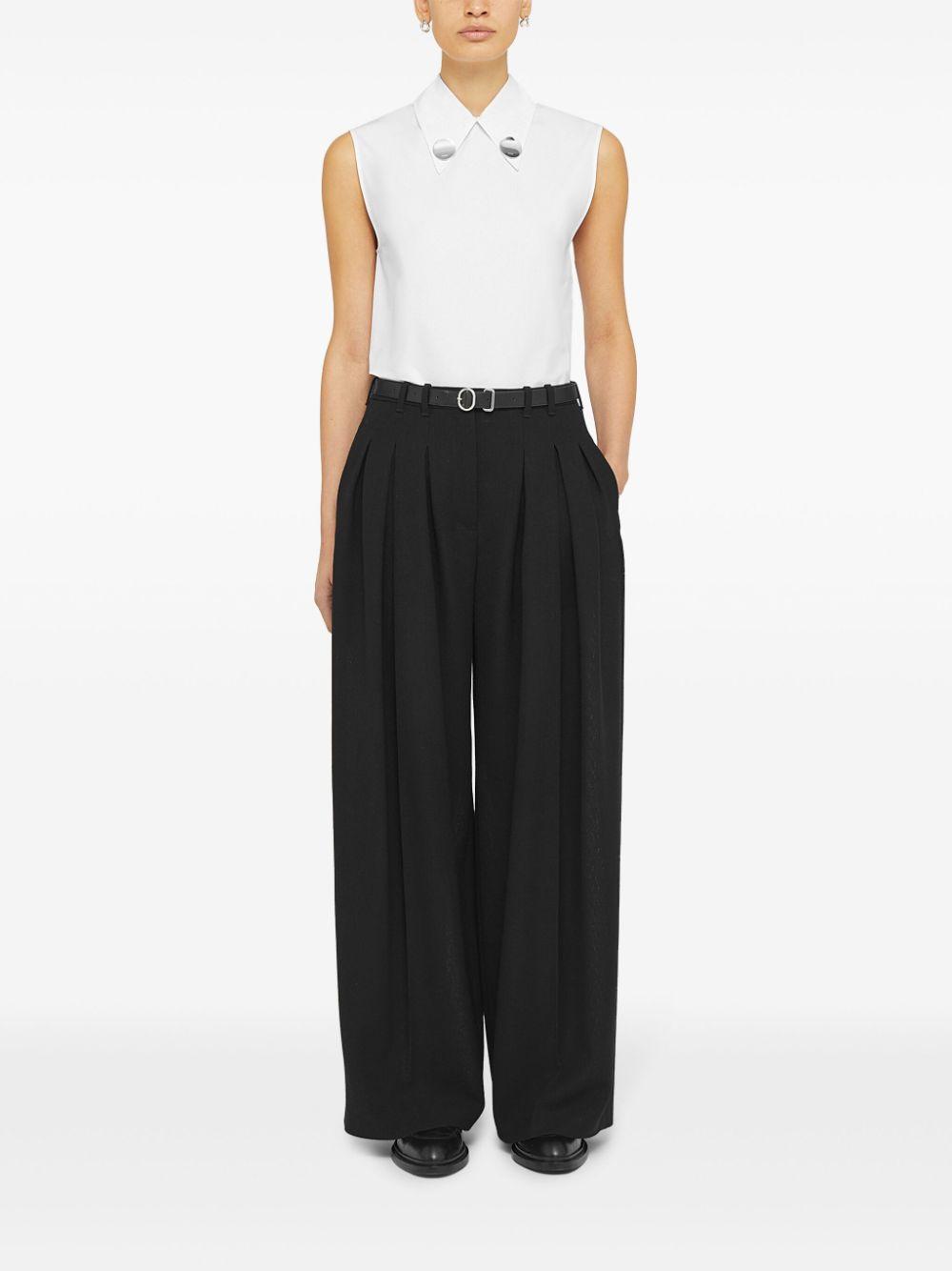 belted wool palazzo pants Product Image