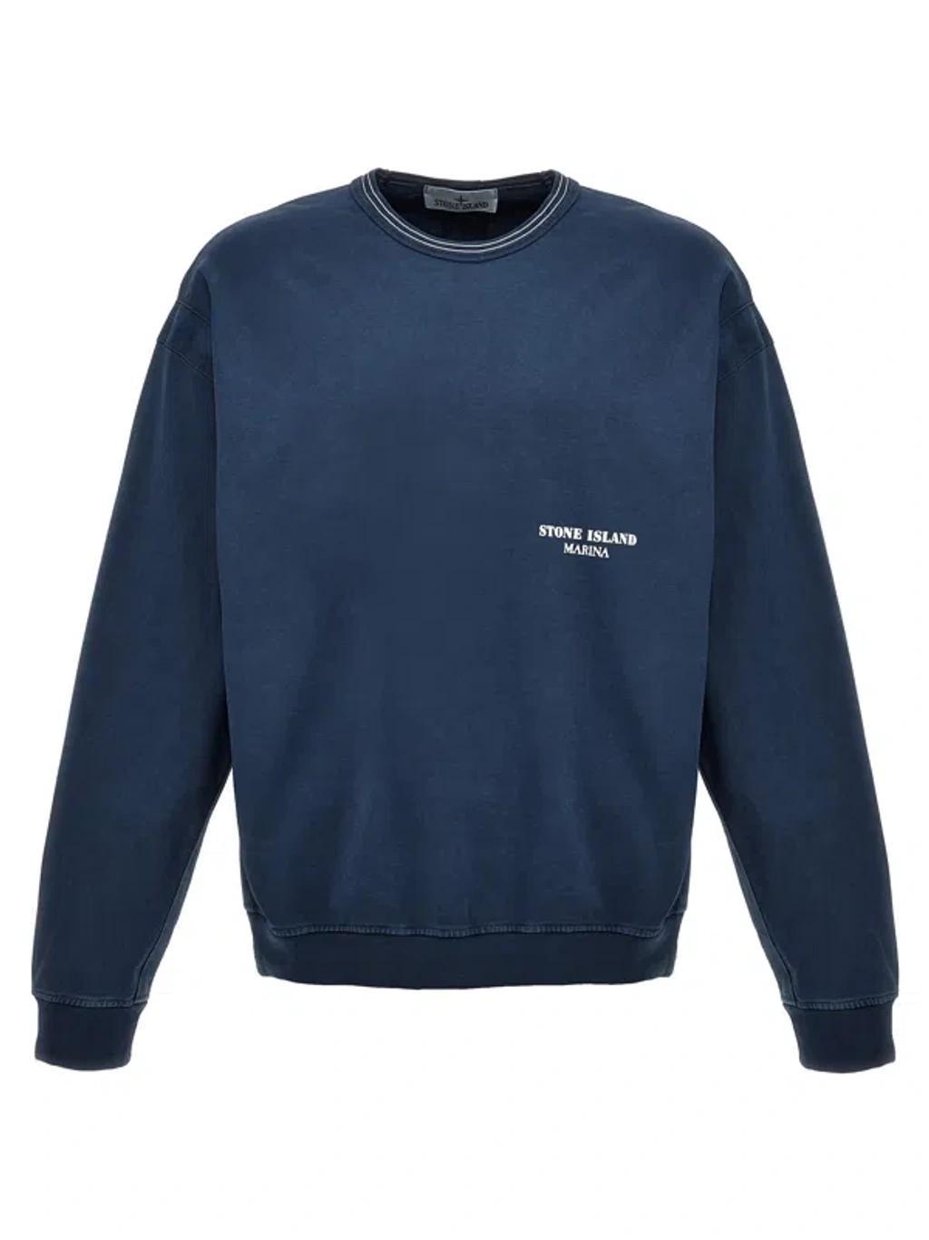 Logo-print Cotton Sweatshirt In Blue Product Image