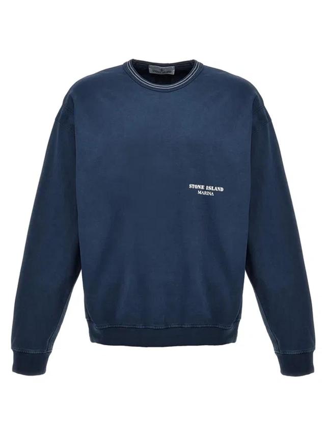 Logo-print Cotton Sweatshirt In Blue Product Image