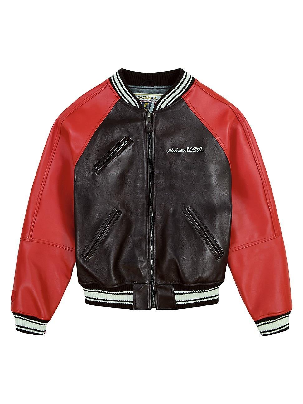 Mens Track N Field Leather Varsity Jacket Product Image