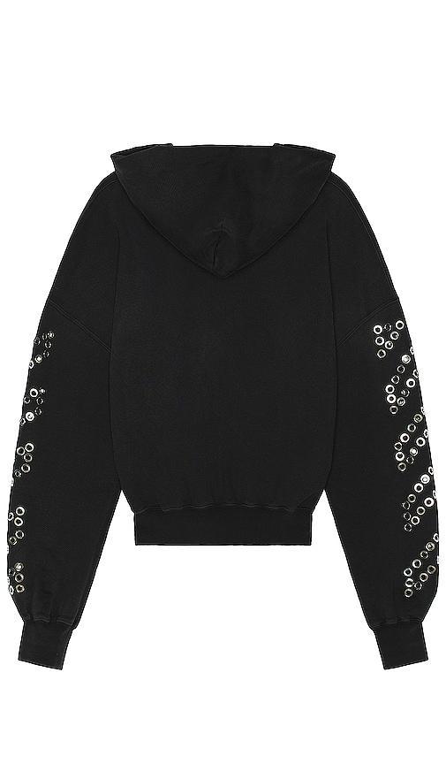 OFF-WHITE Eyelet Diags Over Hoodie in Black Product Image