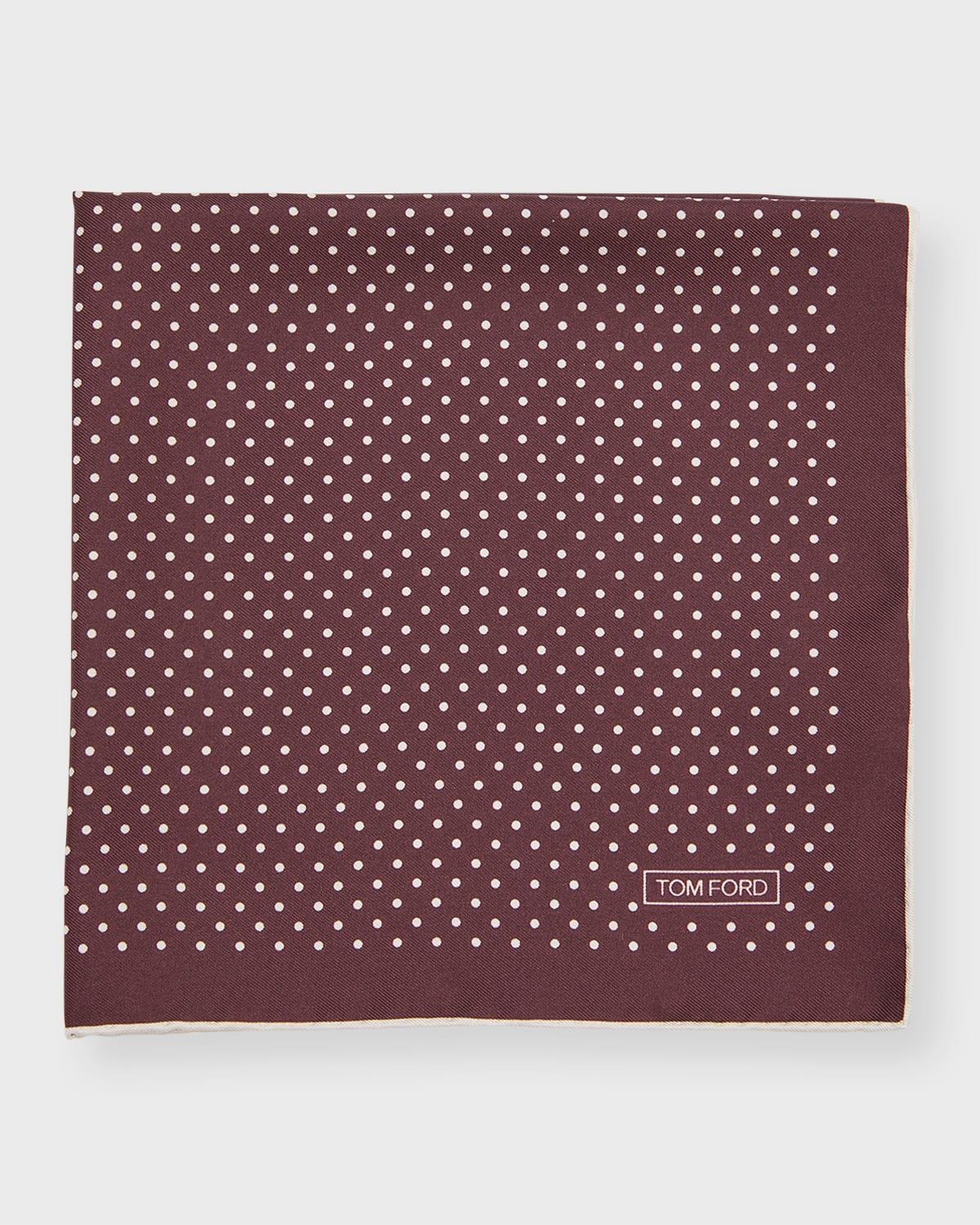 Mens Polka Dot Silk Pocket Square Product Image