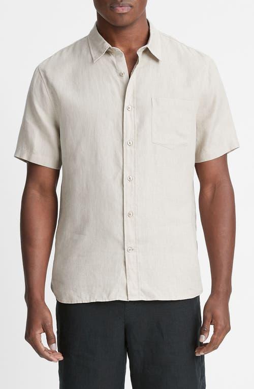 Vince Classic Fit Short Sleeve Linen Shirt Product Image