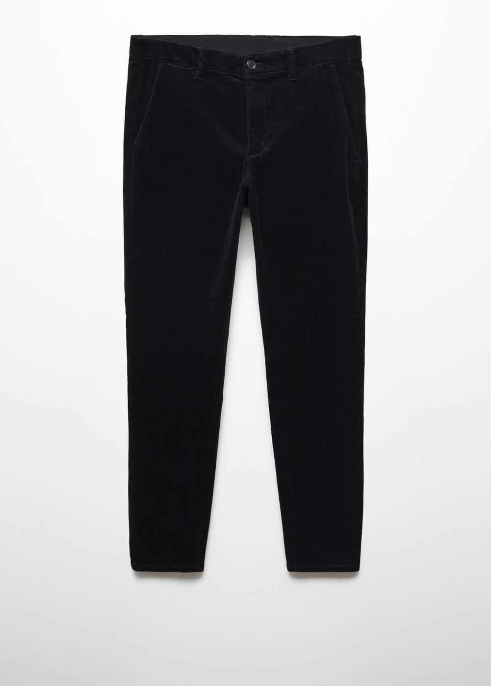 MANGO MAN - Corduroy slim fit crop pants blackMen Product Image