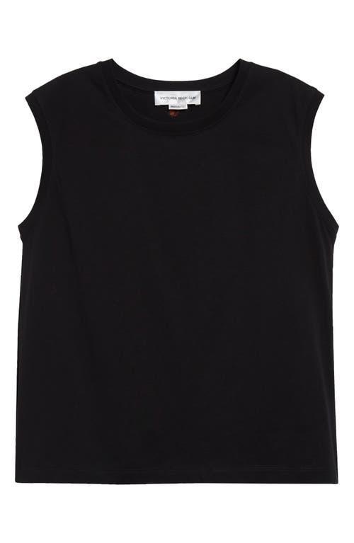 Sleeveless Organic Cotton Top In Black Product Image