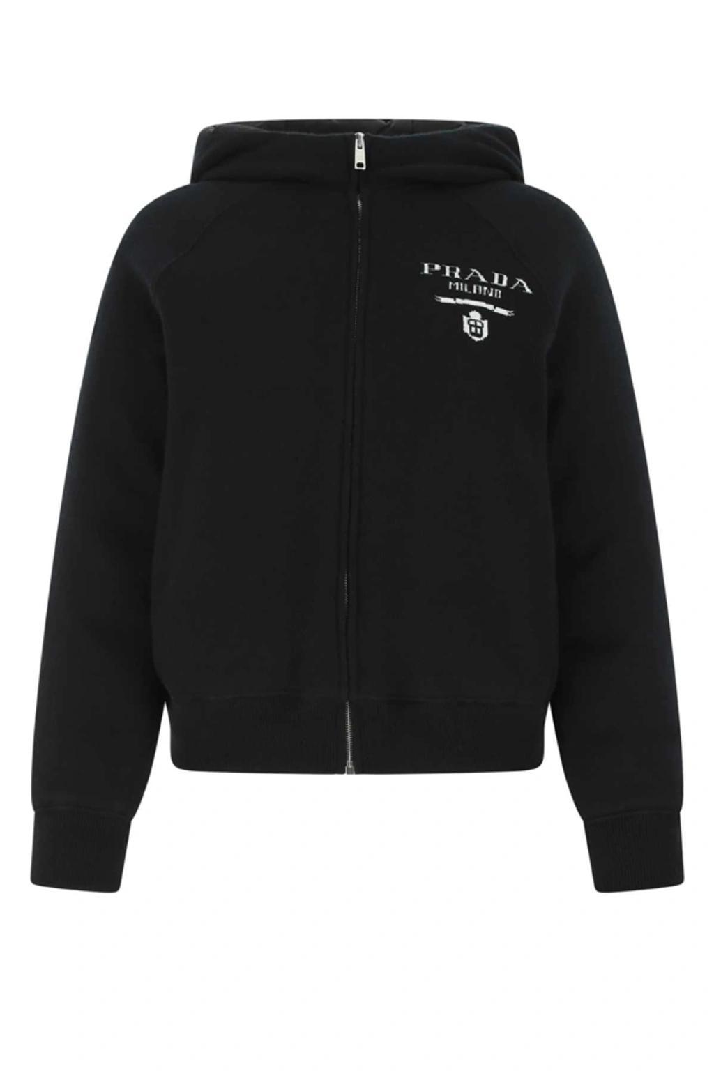 Logo Detailed Zip In Black Product Image